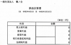 損益計算書2020